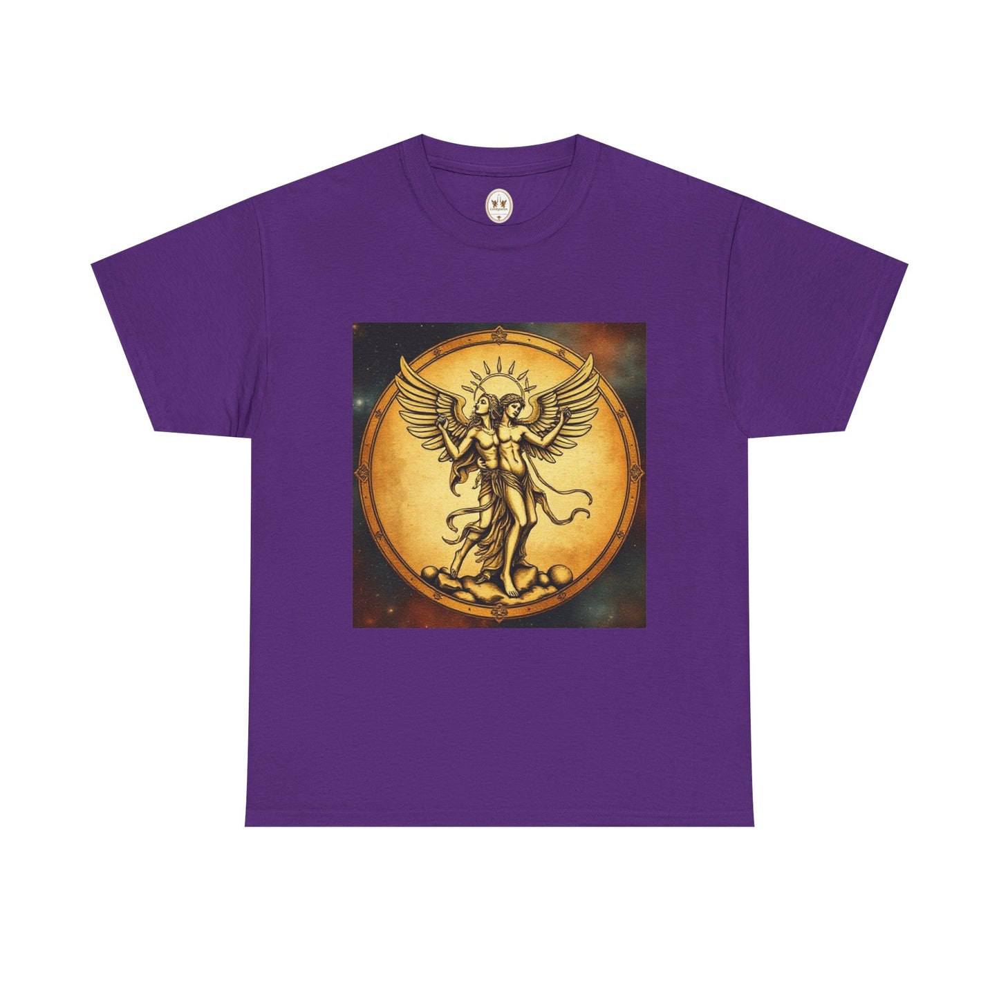 Unisex Heavy Cotton T-Shirt, Angel Twin, Gemini Zodiac Design