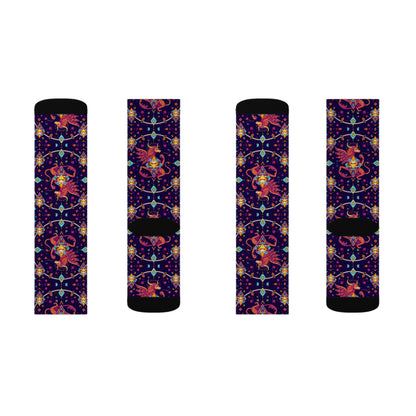 Sublimation Socks, Virgo, Zodiac, Jewel Pattern