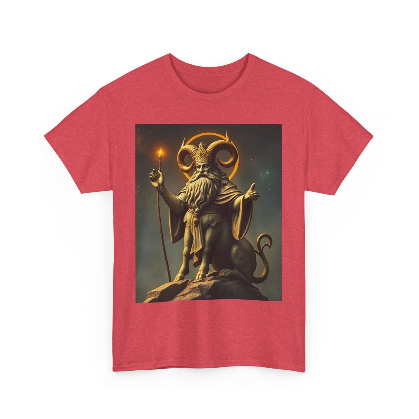 Unisex Heavy Cotton T-Shirt, Taurus God v1, Zodiac Design