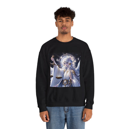 Unisex Heavy Blend™ Crewneck Sweatshirt,anime angel, Libra Zodiac Design