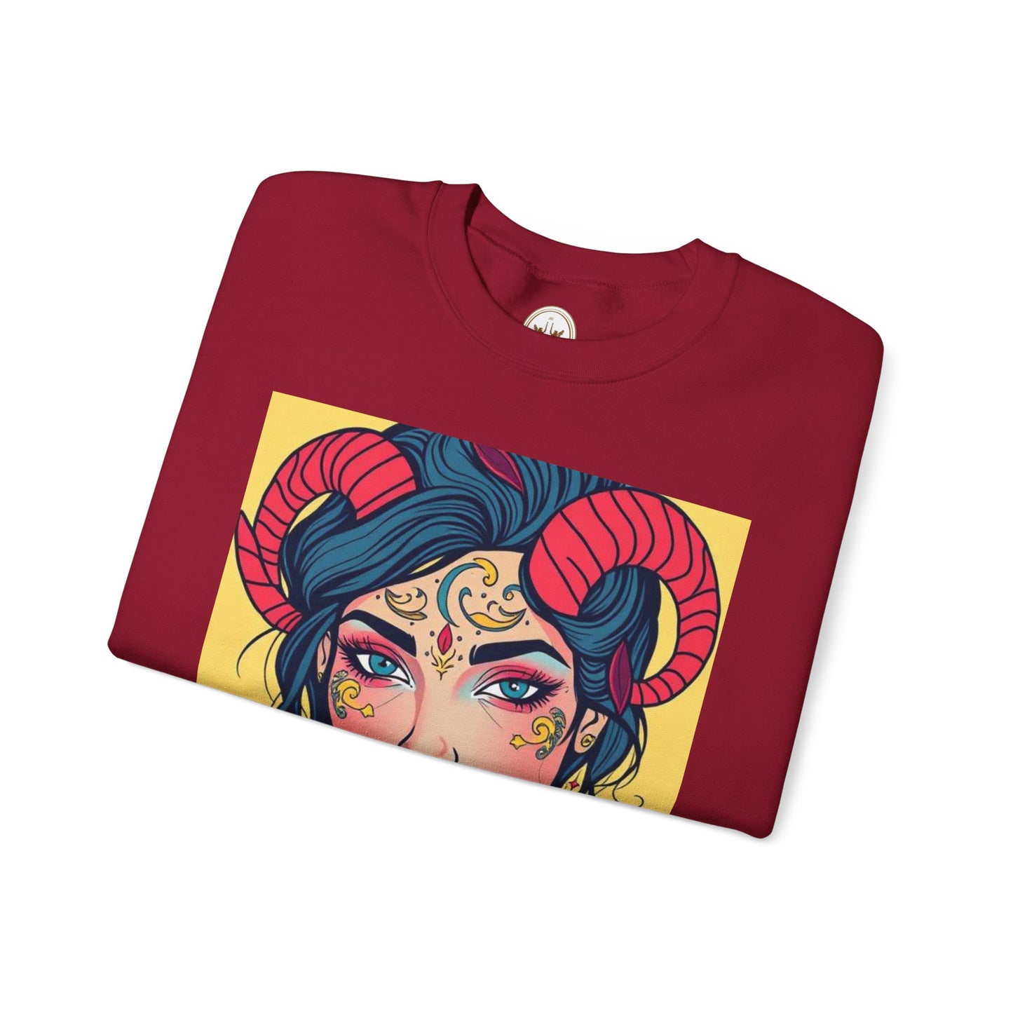 Unisex Heavy Blend™ Crewneck Sweatshirt, Aries, Zodiac v2, Sexy Pattern