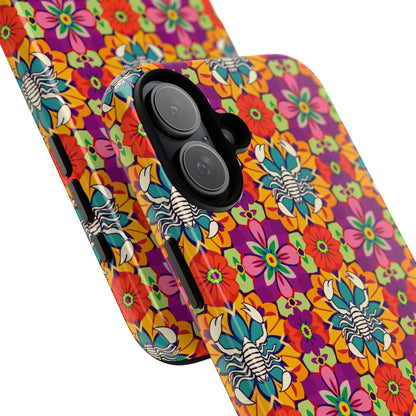 Tough Cases, Scorpio, Zodiac v3, Flower Pattern