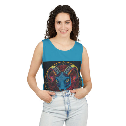 Unisex Garment-Dyed, Tank Top, Aries Design, Pop Art, 100% Ringspun US cotton