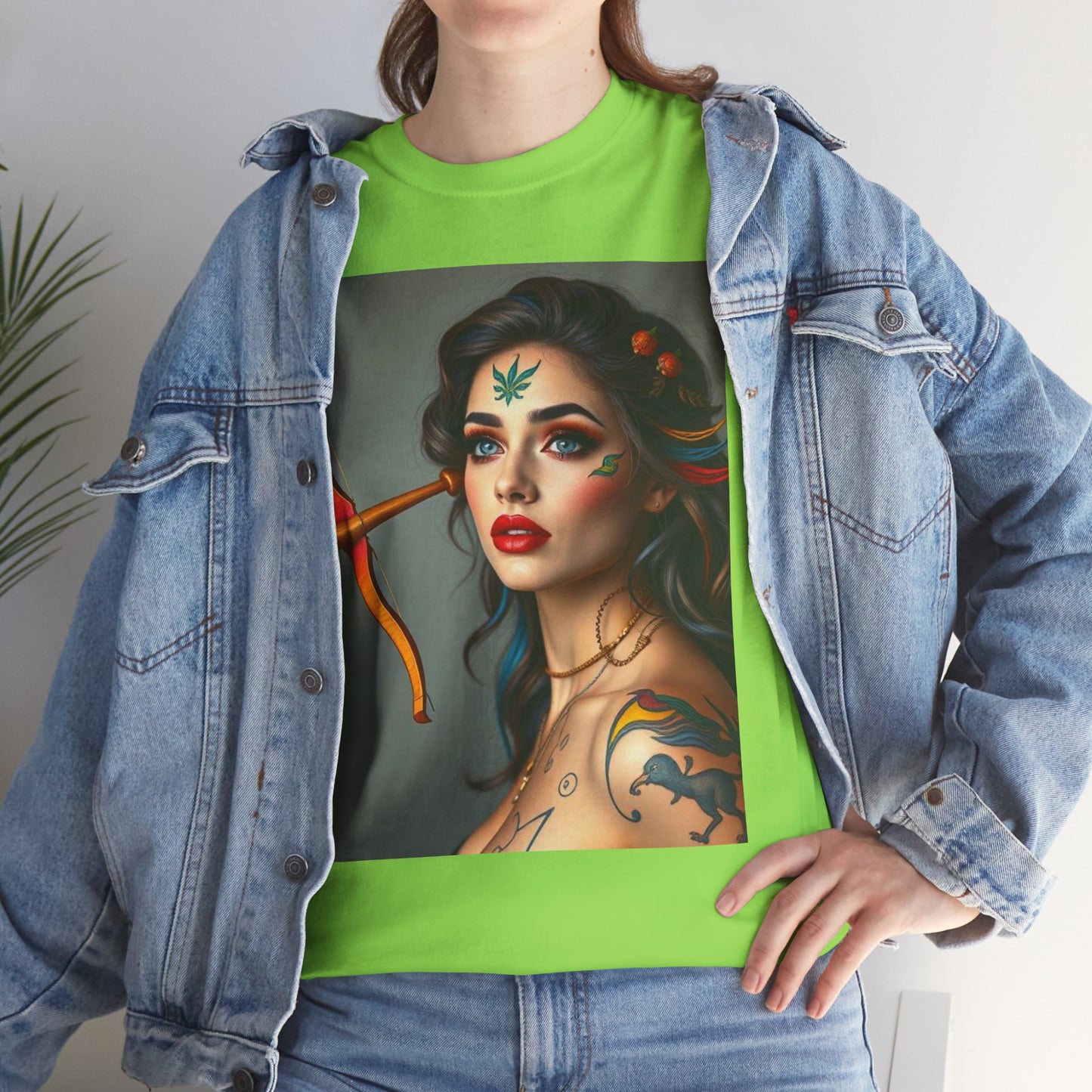 Unisex Heavy Cotton T-Shirt, Sagittarius, Zodiac v2, Sexy Art