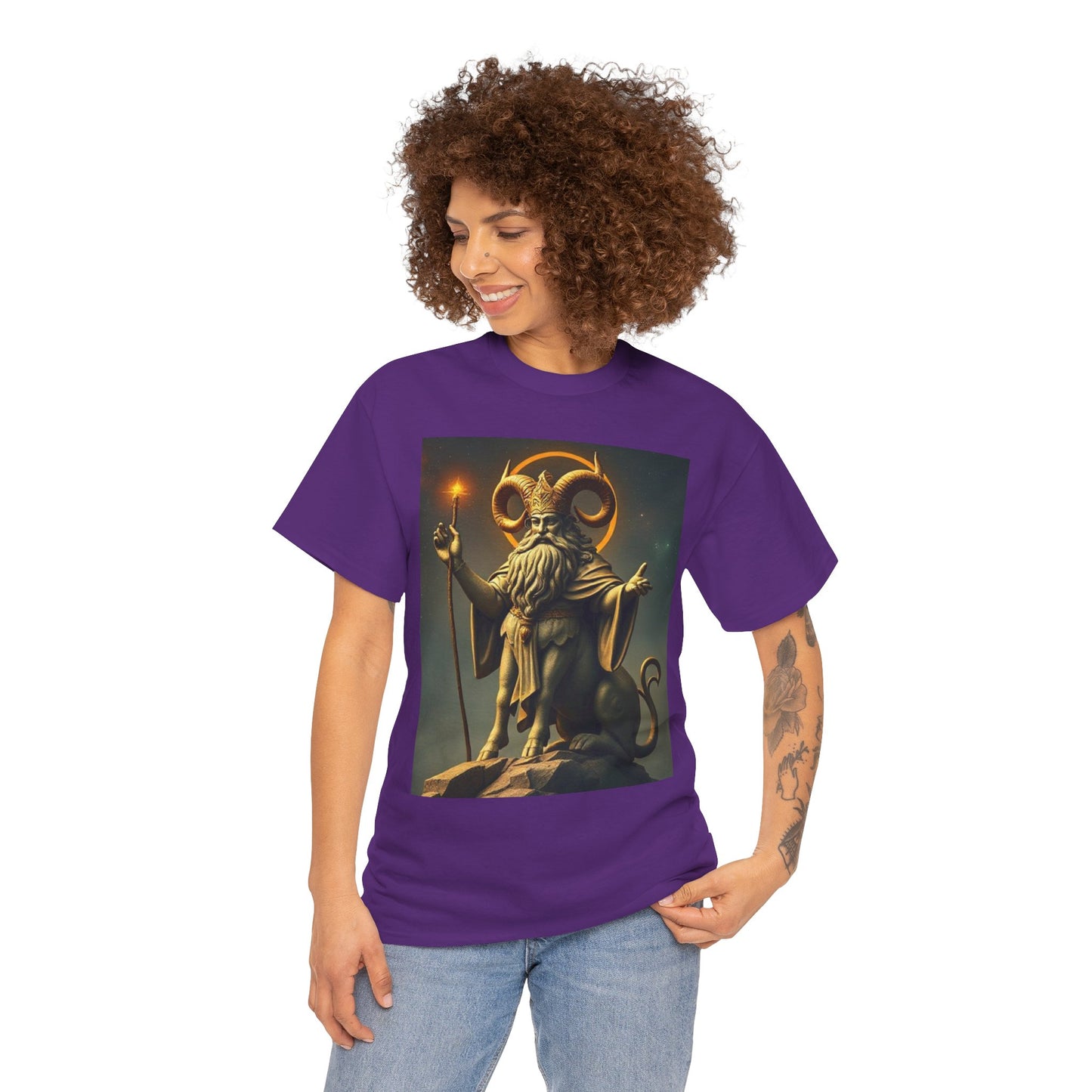 Unisex Heavy Cotton T-Shirt, Taurus God, Zodiac Design