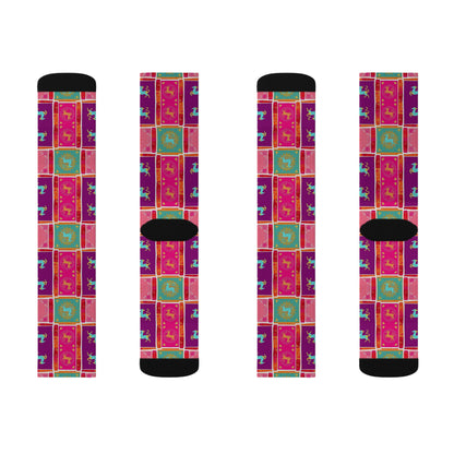 Sublimation Socks, Capricorn, Zodiac v2, Shapes Pattern
