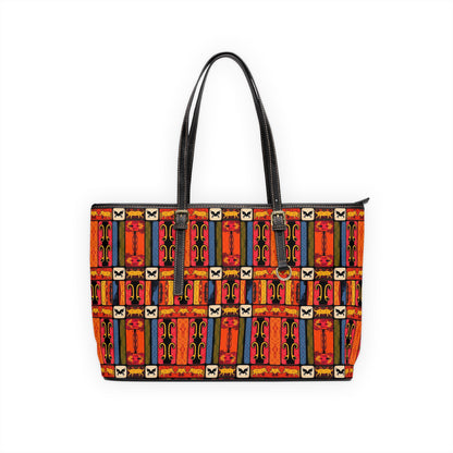 Leather Shoulder Bag, Virgo, Zodiac v2, Shapes Pattern