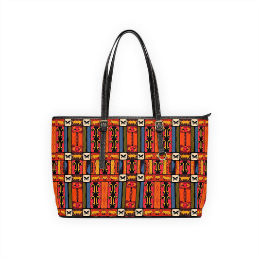 Leather Shoulder Bag, Virgo, Zodiac v2, Shapes Pattern