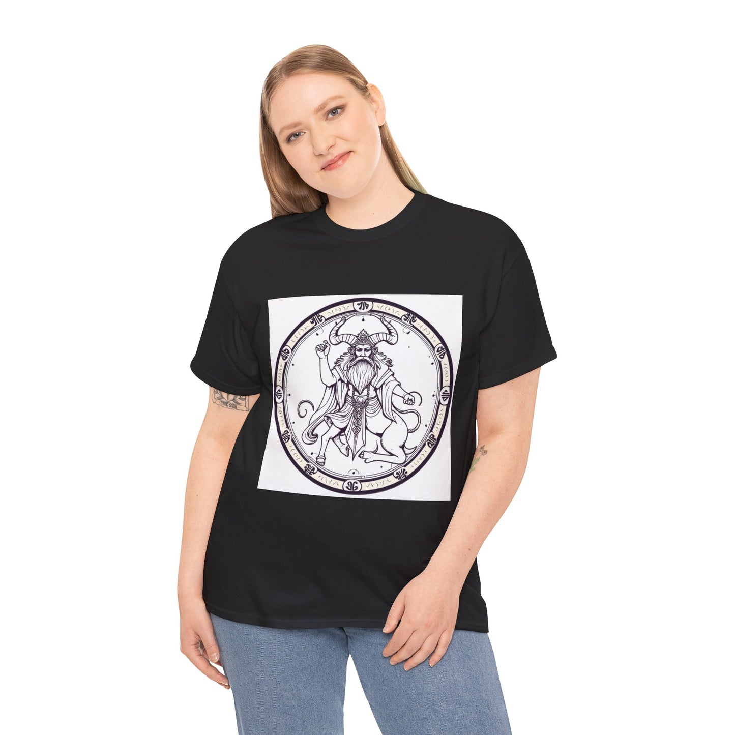Unisex Heavy Cotton T-Shirt, Bull Centaur, Taurus Zodiac Design