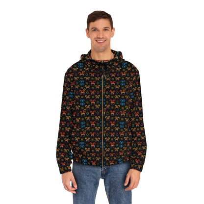 Full-Zip Hoodie (AOP), Aries, Zodiac v1, Pattern