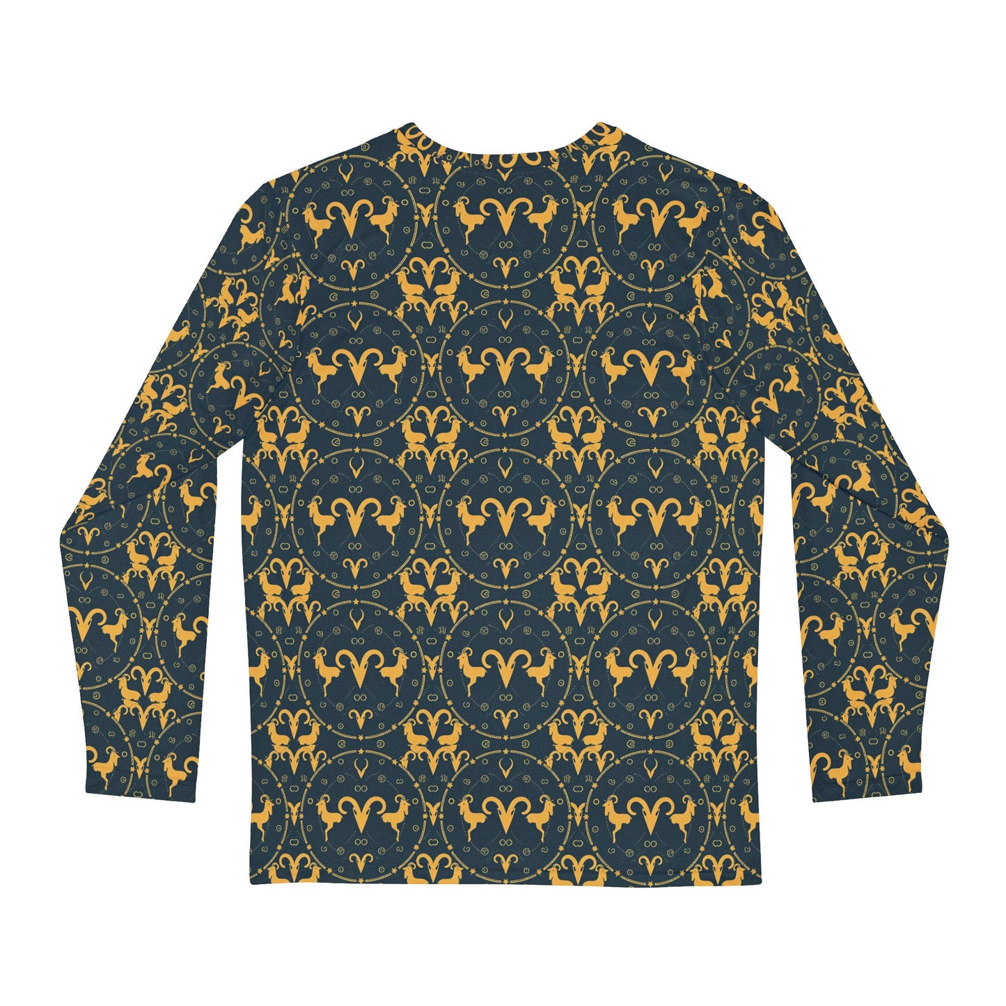 Men's Long Sleeve Shirt, (AOP), Aries, Zodiac v4, Pattern