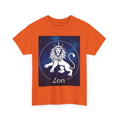 Unisex Heavy Cotton T-Shirt, Space Lion v1, Leo Zodiac Design