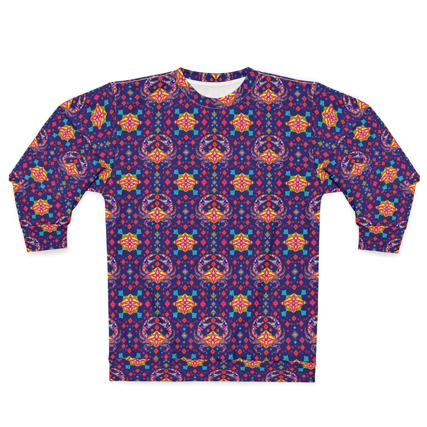 Unisex Sweatshirt (AOP), Cancer, Zodiac v2, Jewel Pattern