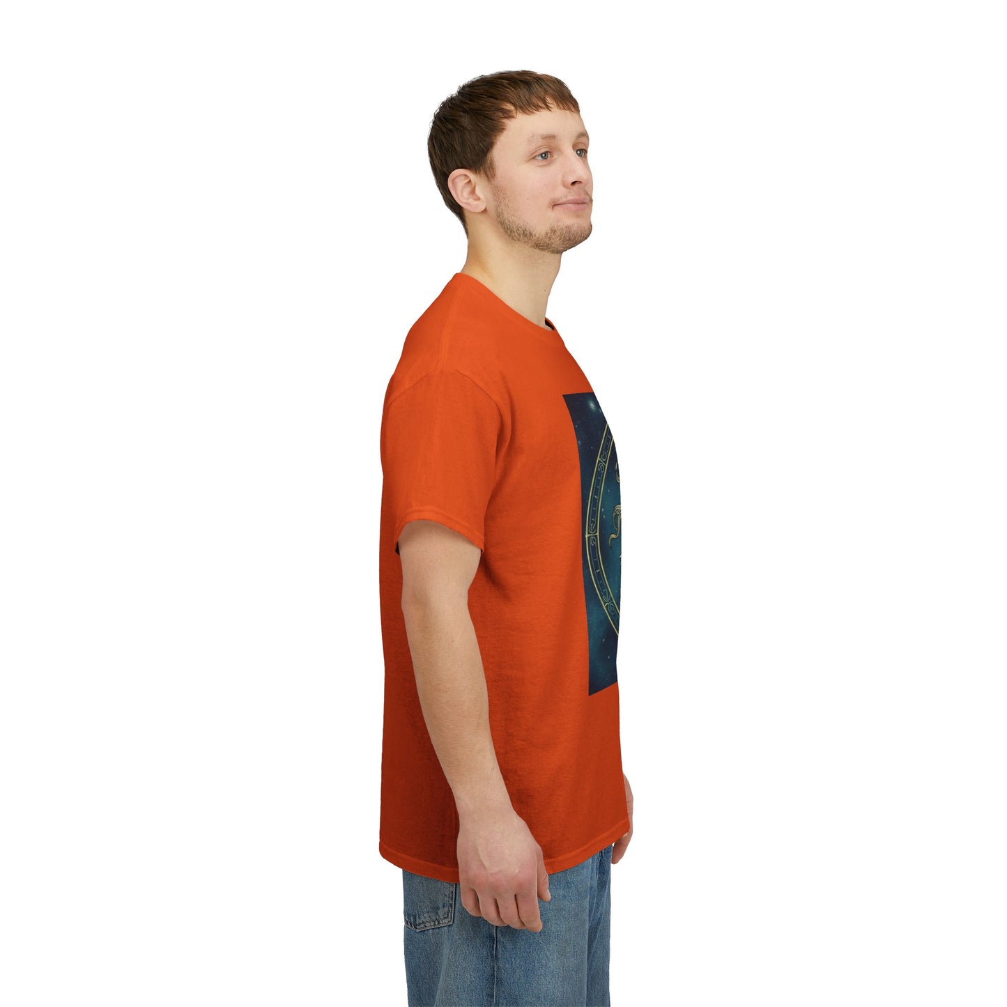 Unisex Heavy Cotton T-Shirt, Aquarius God 6v, Zodiac Design