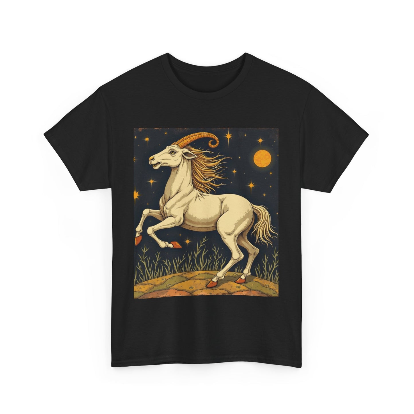 Unisex Heavy Cotton T-Shirt, Aries Animal, Zodiac Design