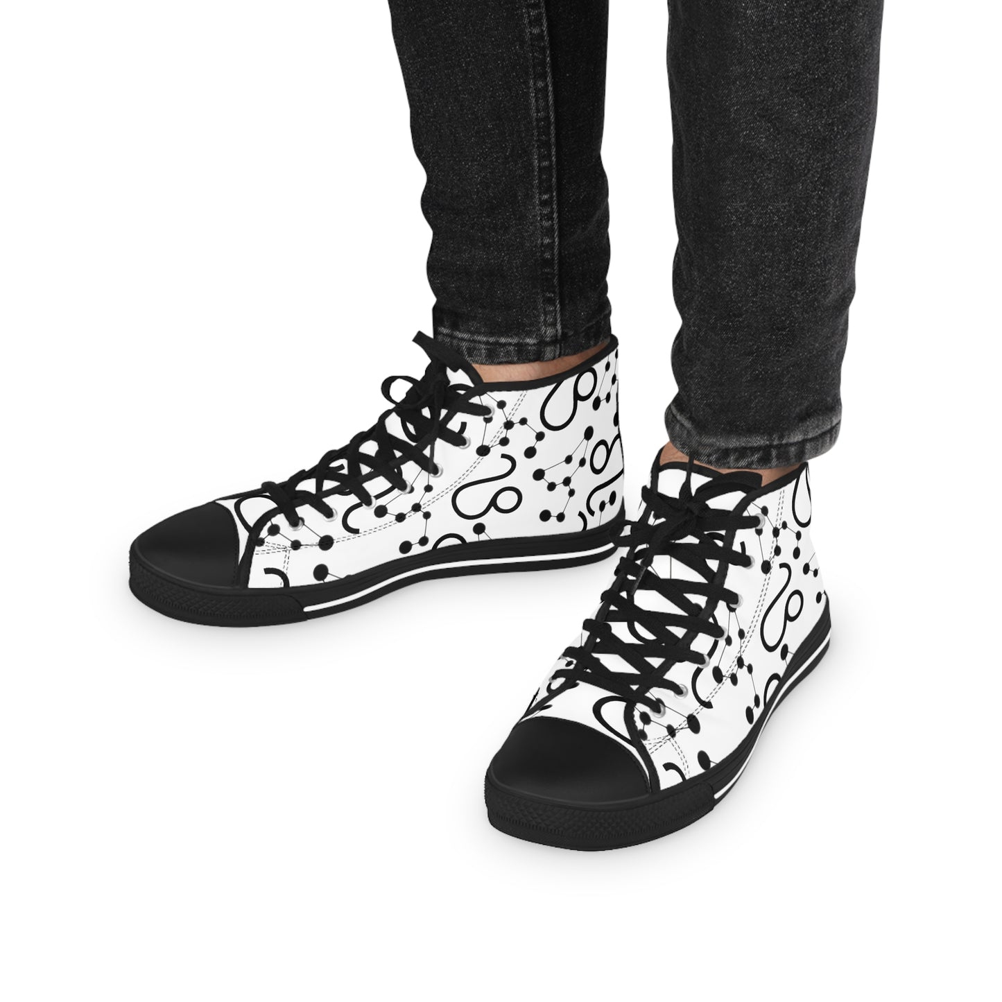 Men's High Top Sneakers, Breathable polyester canvas, Leo Zodiac Design