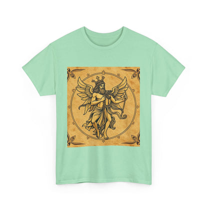 Unisex Heavy Cotton T-Shirt, Pencil Art, Gemini Zodiac Design