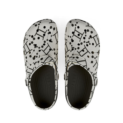 EVA Foam Rubber Shoes (AOP), Material 100% EVA, Gemini Zodiac Design