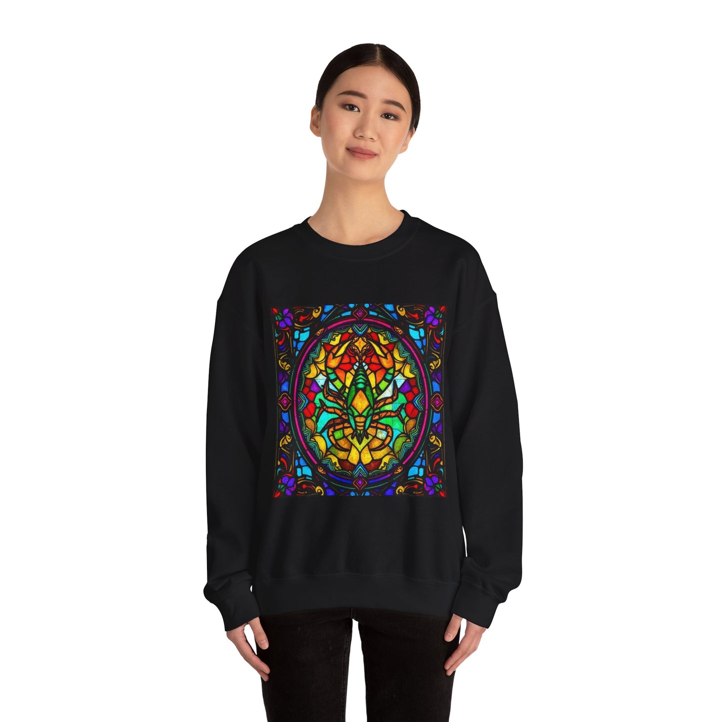 Unisex Heavy Blend™ Crewneck Sweatshirt, Glass 1, Scorpio Zodiac Design