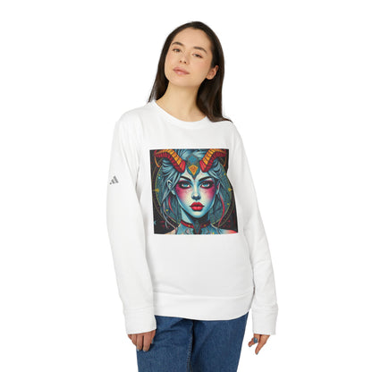 Adidas, Unisex Fleece Crewneck Sweatshirt, Capricorn, Pop Art, Zodiac