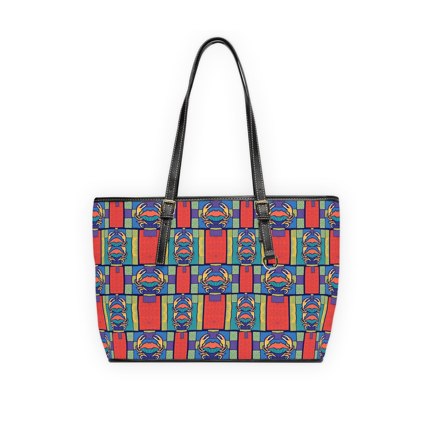 Leather Shoulder Bag, Cancer, Zodiac v1, Shapes Pattern
