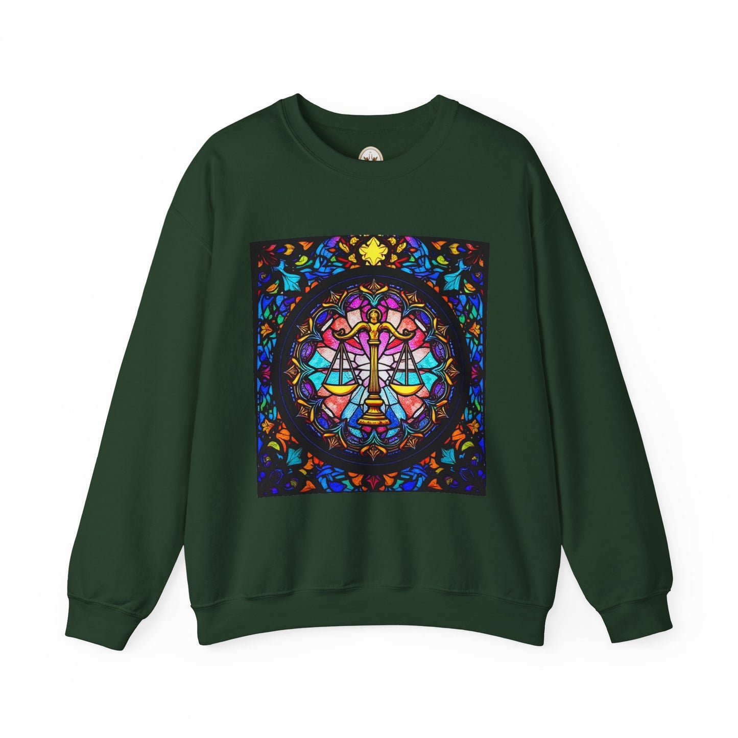 Unisex Heavy Blend™ Crewneck Sweatshirt, Glass 1, Libra Zodiac Design