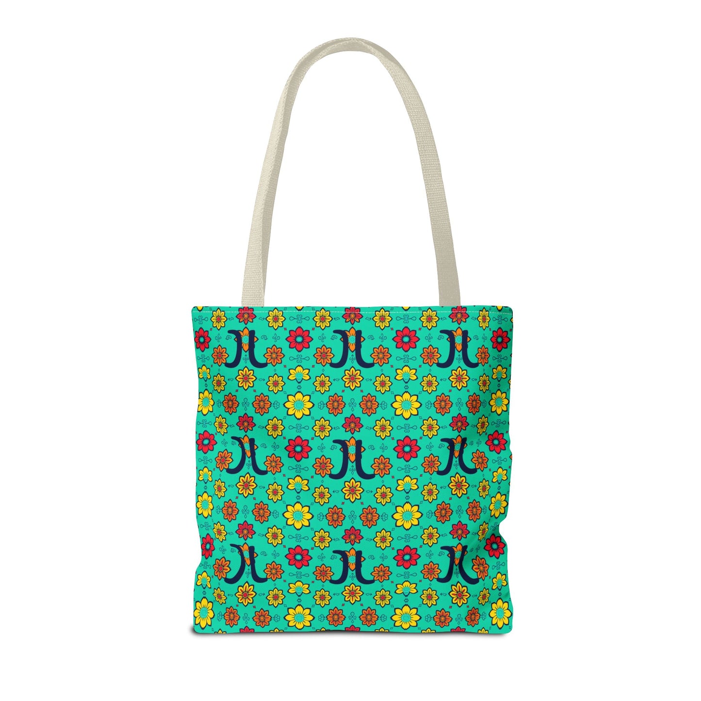 Tote Bag, (AOP), Aquarius, Zodiac, Flower Pattern