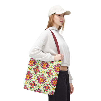 Tote Bag (AOP), Cancer, Zodiac v1, Flower Pattern