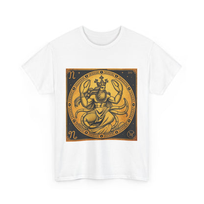 Unisex Heavy Cotton T-Shirt, Crab King v1, Cancer Zodiac Design