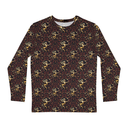 Men's Long Sleeve Shirt, (AOP), Sagittarius, Zodiac, Pattern