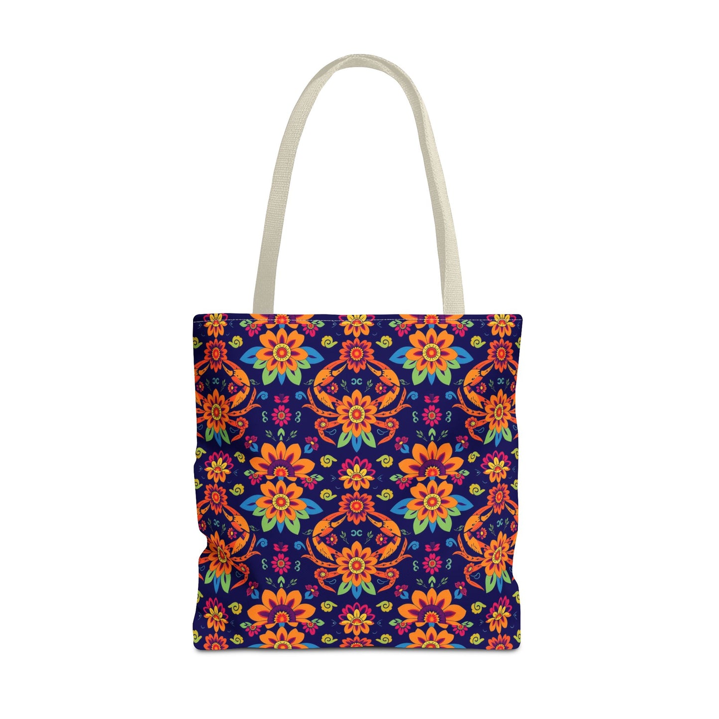 Tote Bag, (AOP), Cancer, Zodiac v6, Flower Pattern