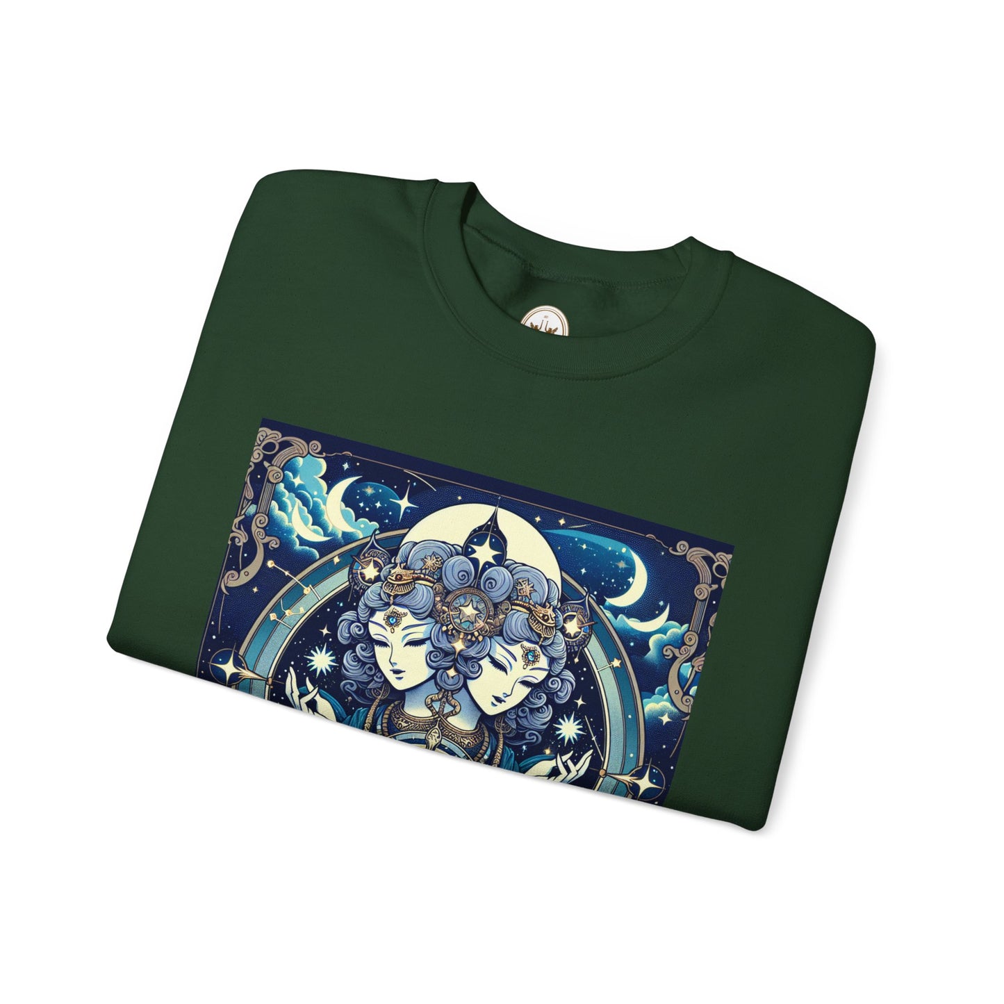 Unisex Heavy Blend™ Crewneck Sweatshirt,Twin Body, Gemini Zodiac Design