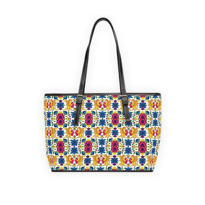 Leather Shoulder Bag, Gemini, Zodiac v2, Flower Pattern