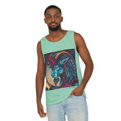 Unisex Garment-Dyed, Tank Top, Capricorn, Pop Art, 100% US cotton