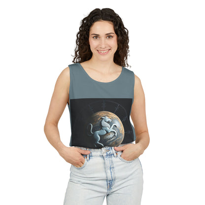 Unisex Garment-Dyed, Tank Top, Aquarius Design, Planet Animal, 100% Ringspun US cotton