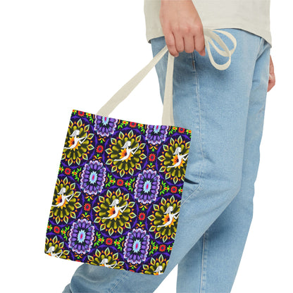 Tote Bag (AOP), Sagittarius, Zodiac v2, Flower Pattern