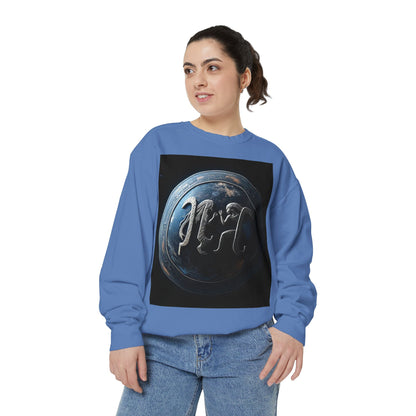 Garment-Dyed Sweatshirt, Unisex, Space Symbol Design, Gemini