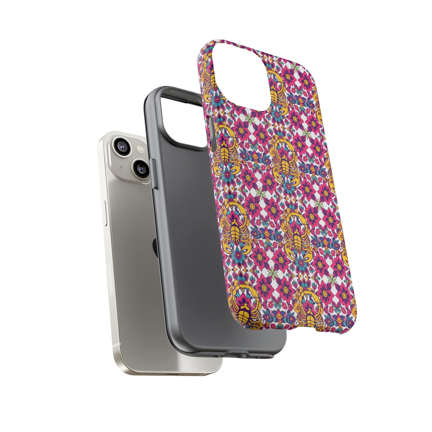 Tough Cases, Scorpio, Zodiac v2, Flower Pattern