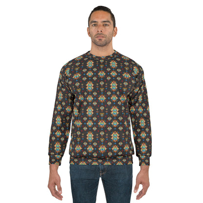 Unisex Sweatshirt (AOP), Sagittarius, Zodiac v3, Jewel Pattern