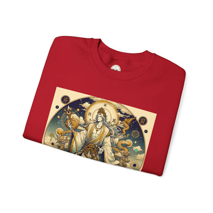 Unisex Heavy Blend™ Crewneck Sweatshirt, Anime Capricorn God,  Zodiac Design
