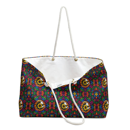Weekender Bag, Capricorn, Zodiac v2, Flower Pattern