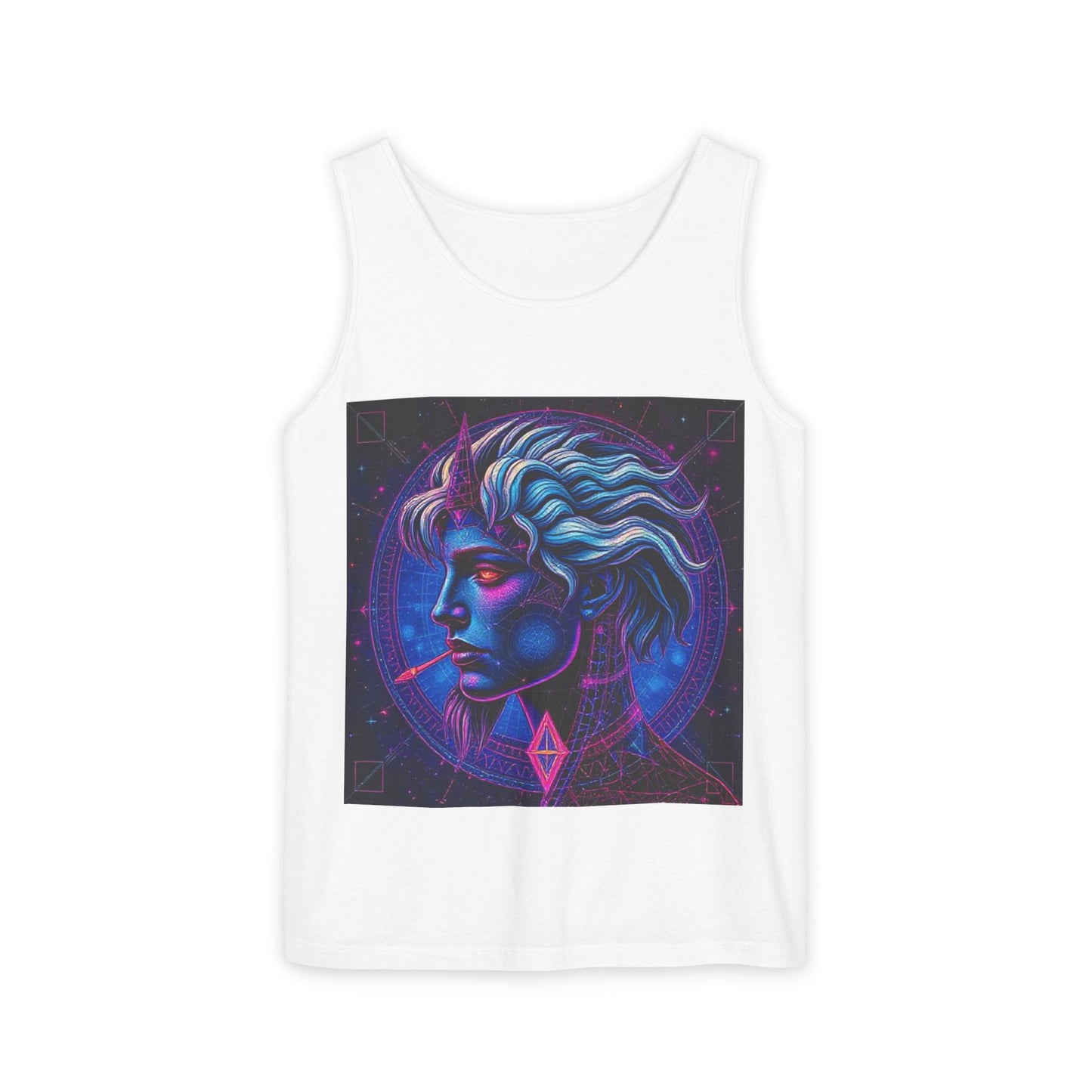 Unisex Garment-Dyed, Tank Top, Gemini, Pop Art v1, 100% US cotton