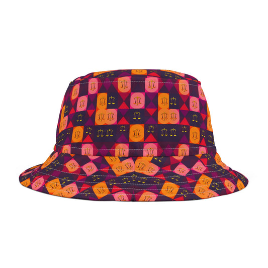Bucket Hat, (AOP), Libra, Zodiac, Shape Pattern