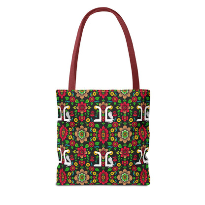 Tote Bag, (AOP), Gemini, Zodiac, Flower Pattern