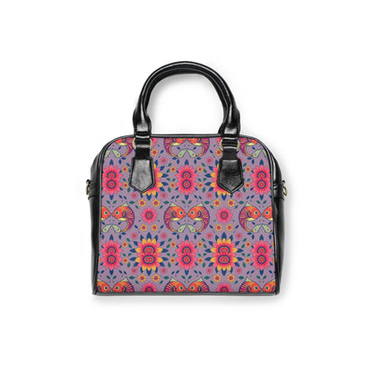 Shoulder Handbag, Pisces, Zodiac v1, Flower Pattern
