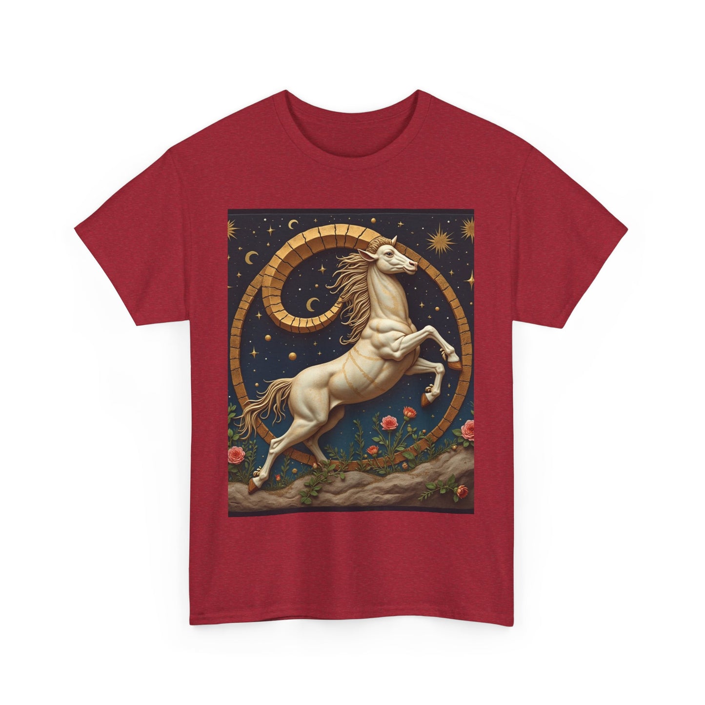 Unisex Heavy Cotton T-Shirt, Aries Animal. Zodiac Design