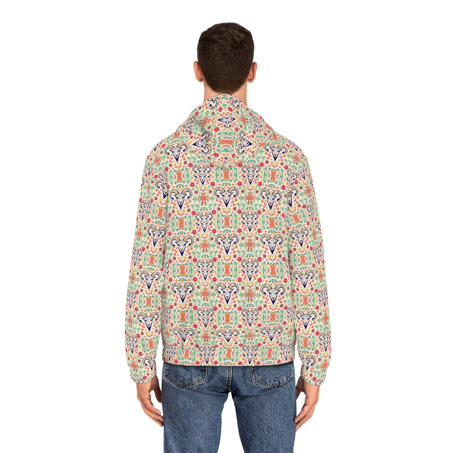 Full-Zip Hoodie (AOP), Aries, Zodiac v4, Pattern