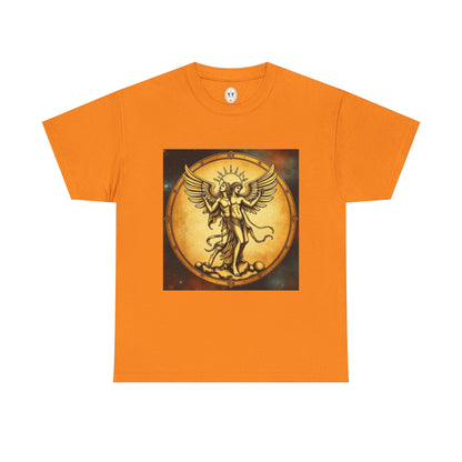 Unisex Heavy Cotton T-Shirt, Twin Angel v1, Gemini Zodiac Design