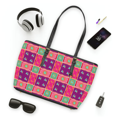 Leather Shoulder Bag, Capricorn, Zodiac, Shapes Pattern