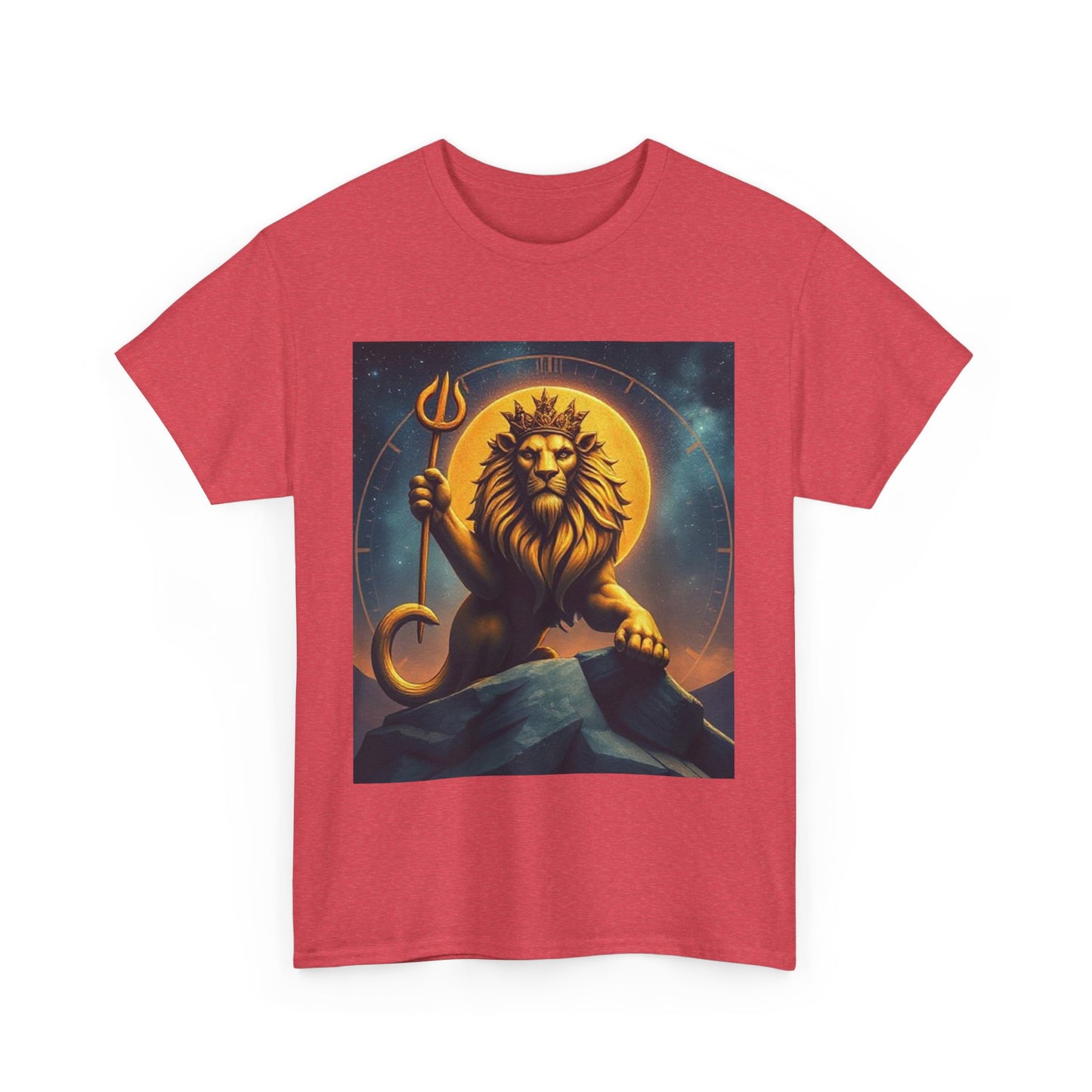 Unisex Heavy Cotton T-Shirt, King of Lion v3, Leo Zodiac Design